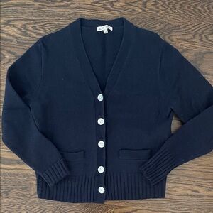 Alex Mill Women's Navy V Neck Cardigan Sweater
